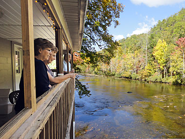 Dine on the Tellico River deck
